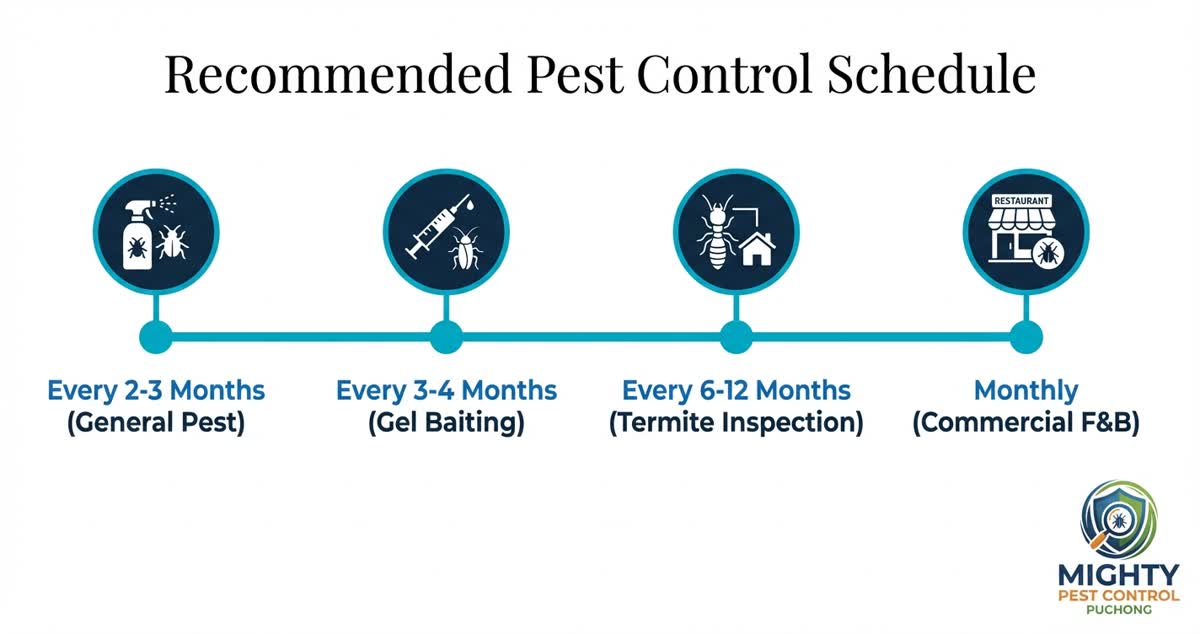 Recommended pest control schedule infographic