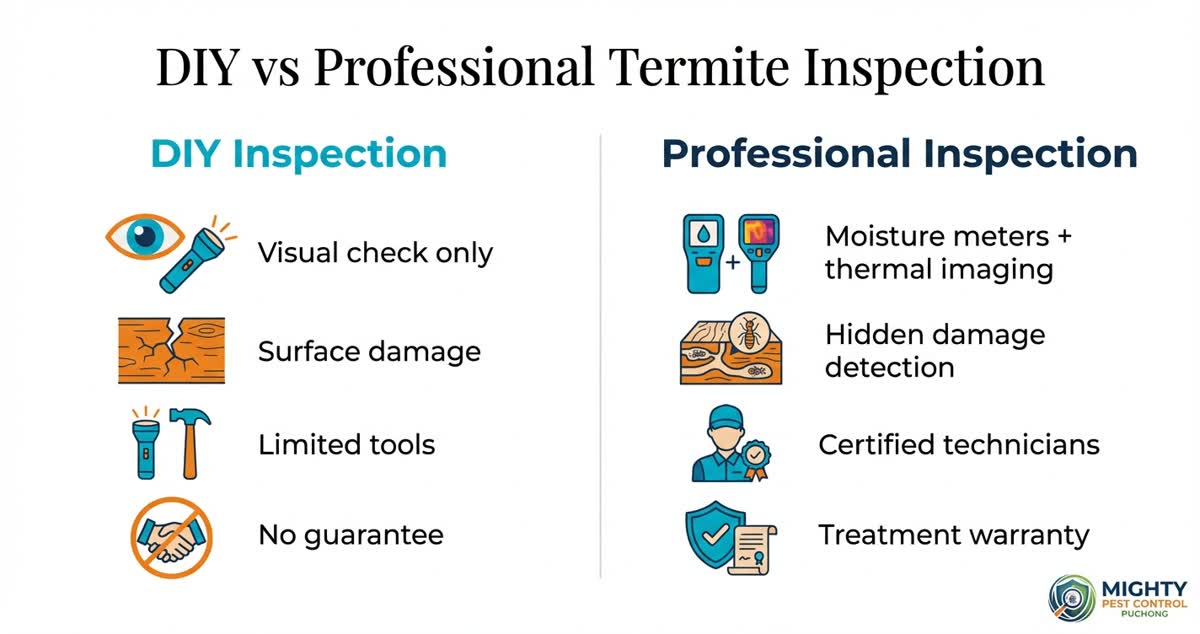 DIY vs professional termite inspection comparison