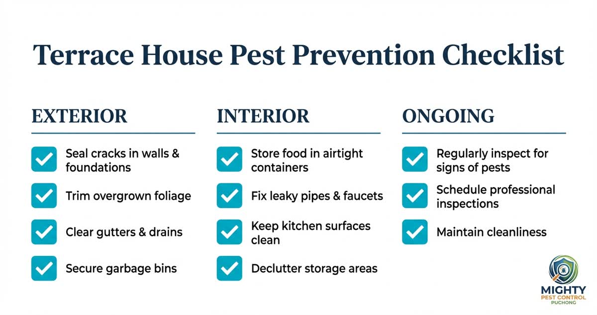 Terrace house pest prevention checklist